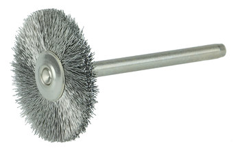 Weiler 26014 Wheel Brush - 1 in Dia - Crimped Stainless Steel Bristle