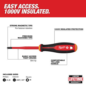 Milwaukee Slim 48-22-2206 Screwdriver Set - Steel - 84802