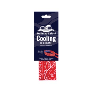 Bullhead Safety Red Paisley Cotton Cooling Headband/Bandana - GLO-HB4
