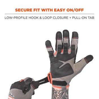 Ergodyne ProFlex Tena-Grip 820 Gray/Black/Orange XL Work Gloves - 17245