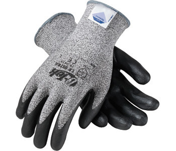 PIP G-Tek 19-D434 Black/Gray Medium Cut-Resistant Gloves - Nitrile Palm & Fingertips Coating - 9.4 in Length - 19-D434/M