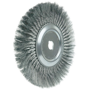Weiler 08219 Wheel Brush - 12 in Dia - Knotted - Standard Twist Steel Bristle
