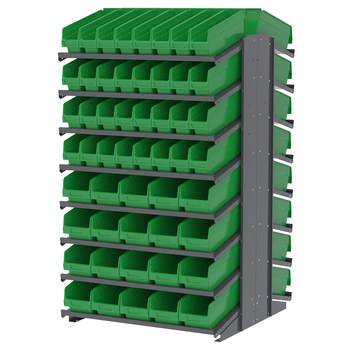 Picture of Akro-Mils APRD18AST00 1800 lb Green Gray Powder Coated Steel 16 ga Double Sided Fixed Rack (Main product image)
