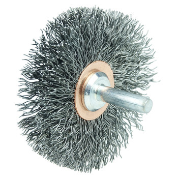 Weiler 17614 Wheel Brush - 2-1/2 in Dia - Crimped Steel Bristle