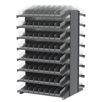 Picture of Akro-Mils APRD18128SC 1800 lb Clear Gray Powder Coated Steel 16 ga Double Sided Fixed Rack (Main product image)