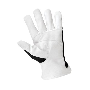 Global Glove Hotrod HR4008 Gray/White Small Goatskin Leather/Spandex Mechanic's Gloves - HR4008/SM