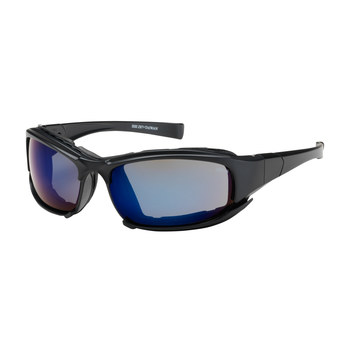 Picture of Bouton Optical Cefiro 250-CE-10090 Blue Mirror Black Universal Polycarbonate Standard Safety Glasses (Main product image)