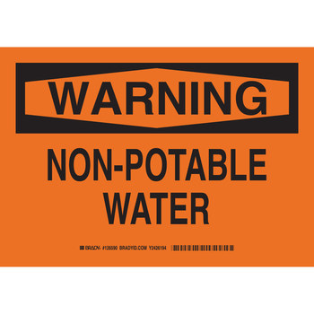 Picture of Brady B-401 Polystyrene Rectangle Orange English Water Sanitation Sign part number 126589 (Main product image)