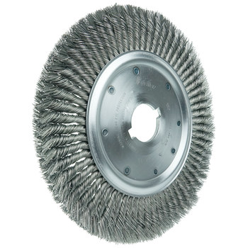 Weiler 09870 Wheel Brush - 12 in Dia - Knotted - Standard Twist Steel Bristle