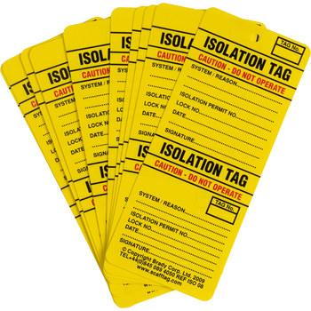 Brady 833762 Lockout / Tagout Tag, 3.25 in x 7.625 in, Polypropylene ...