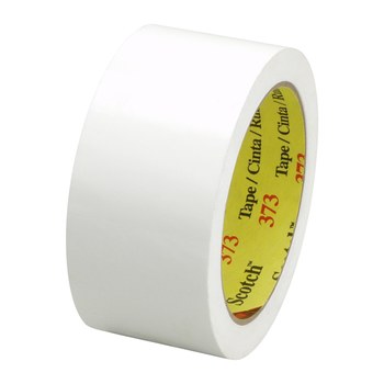 3M Scotch 373 White Box Sealing Tape - 48 mm Width x 50 m Length - 2.5 mil Thick - 68791