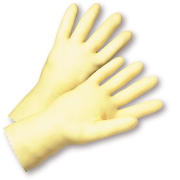 Picture of West Chester 4343 Yellow 9 Latex Unsupported Full Fingered Chemical Resistant Gloves (Main product image)