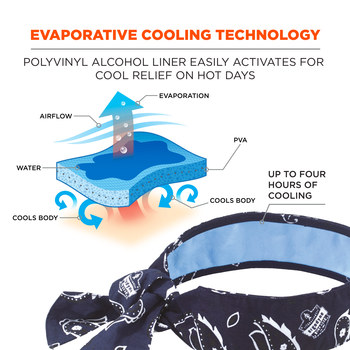 Ergodyne Chill-Its 6700CT Navy Western Blue PVA Bandana - Tie - 720476-12564