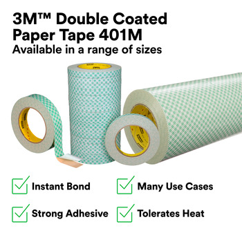 3M 7100061131 Off-White Bonding Tape - 3/4 in Width x 36 yd Length - 9 mil Thick - Paper Liner - 91715