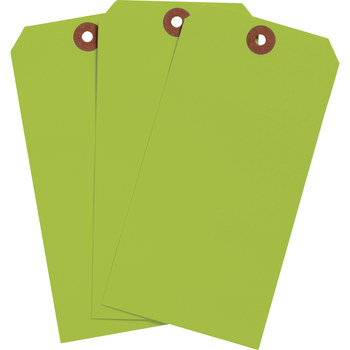 Picture of Brady Fluorescent Green Rectangle Cardstock 102071 Blank Tag (Main product image)