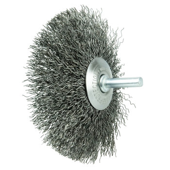 Weiler 17923 Wheel Brush - 4 in Dia - Crimped Steel Bristle
