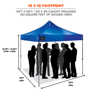 Ergodyne SHAX 6051 Pop-Up Tent Kit - 10 ft x 10 ft - 10 ft - 14 ft Height - Polyester - Blue - 12952