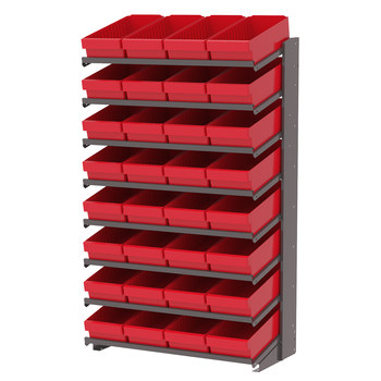 Picture of Akro-Mils APRS18188 APRS 900 lb Red Gray Powder Coated Steel 16 ga Single Sided Fixed Rack (Main product image)