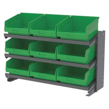 Picture of Akro-Mils APRBENCH010 APRBENCH Green Gray Powder Coated Steel 16 ga Single Sided Bench Pick Rack (Main product image)