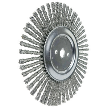 Weiler 94026 Wheel Brush - 12 in Dia - Knotted Steel Bristle