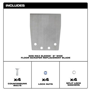 Milwaukee SDS MAX SLEDGE Floor Scraper Replacement Kit 48-62-1912 - Silver Finish - 7 in Overall Length - Metal