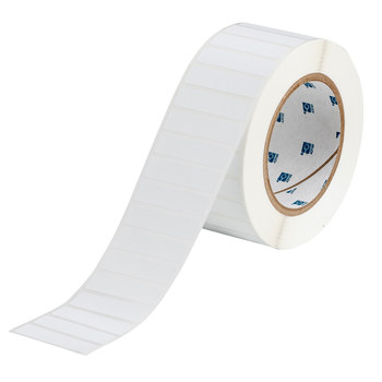 Picture of Brady White Tamper-Evident Vinyl Thermal Transfer THT-53-351-3 Die-Cut Thermal Transfer Printer Label Roll (Main product image)
