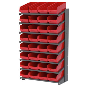 Picture of Akro-Mils APRS18088 APRS 900 lb Red Gray Powder Coated Steel 16 ga Single Sided Fixed Rack (Main product image)