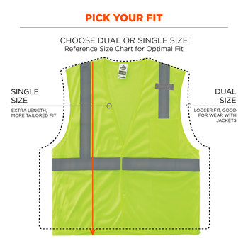 Ergodyne Glowear High-Visibility Vest 8210HL 21025 - Size Large/XL - High-Visibility Lime