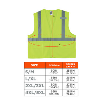 Ergodyne Glowear High-Visibility Vest 8225HL 21185 - Size Large/XL - High-Visibility Lime