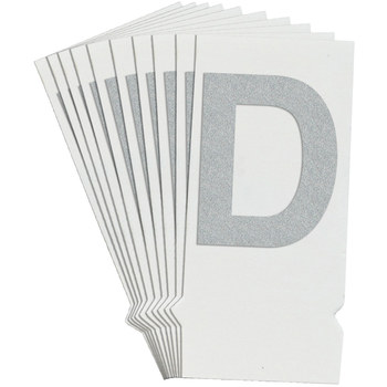 Picture of Brady Quik-Lite White Reflective Outdoor 9730-D Letter Label (Main product image)