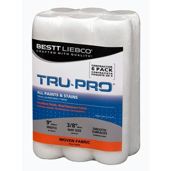 Bestt Liebco Tru-Pro White Woven 9 in Roller Cover, 3/8 in Nap - 28550