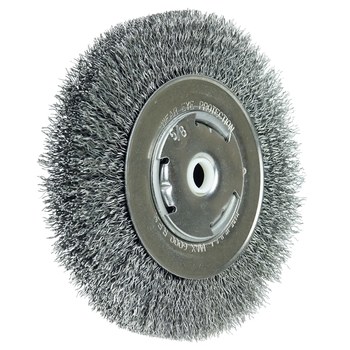 Weiler Vortec Pro 06645 Wheel Brush - 6 in Dia - Crimped Steel Bristle