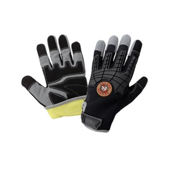 Global Glove Hot Rod Gloves HR8200KEV Gray/Black 2XL Synthetic Cut-Resistant Mechanic's Gloves - ANSI A5 Cut Resistance - TPR Single Side Coating - HR8200KEV-11