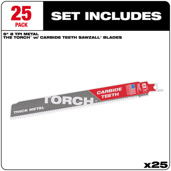 Milwaukee The TORCH Reciprocating Saw Blade 48-00-8502 - Carbide