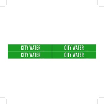 Picture of Brady White on Green Vinyl 7054-4 Self-Adhesive Pipe Marker (Main product image)