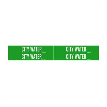 Picture of Brady White on Green Vinyl 7054-4 Self-Adhesive Pipe Marker (Main product image)