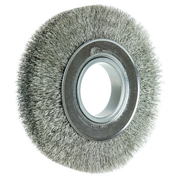 Weiler 06440 Wheel Brush - 6 in Dia - Crimped Stainless Steel Bristle