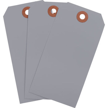 Picture of Brady Gray Rectangle Cardstock 102107 Blank Tag (Main product image)