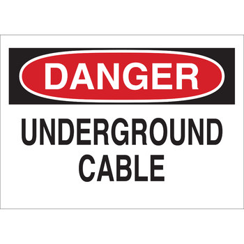 Picture of Brady B-120 Fiberglass Reinforced Polyester Rectangle White English Buried Cable or Line Sign part number 47169 (Main product image)