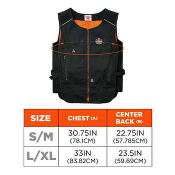 Ergodyne Chill-Its Cooling Vest 6255 12125 - Size Large/XL - Black