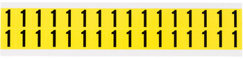 Picture of Brady 34 Series Black on Yellow Indoor Vinyl Cloth 34 Series 3420-1 Number Label (Main product image)