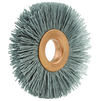 Weiler Nylox 29280 Wheel Brush - 2 1/2 in Dia - Crimped Round Nylon Bristle