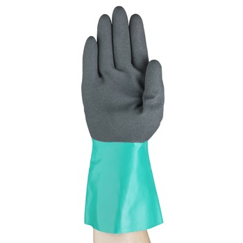 Ansell AlphaTec 58-530B Sea Green/Anthracite Grey 9 Supported Chemical-Resistant Glove - Rough Finish - 13 mil Thick - 58-530B/SZ 9
