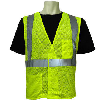 Picture of Global Glove Frogwear GLO-001V Fluorescent Lime 7XL Mesh High-Visibility Vest (Main product image)
