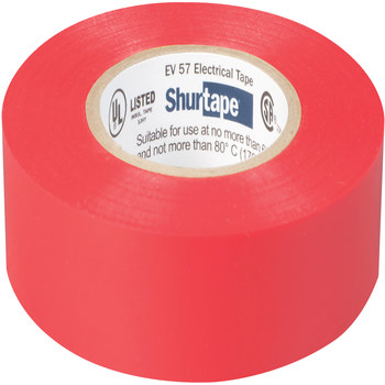 Shurtape Red Electrical Tape - 3/4 in Width x 66 ft Length - 7.0 mil Thick - SHURTAPE 200784