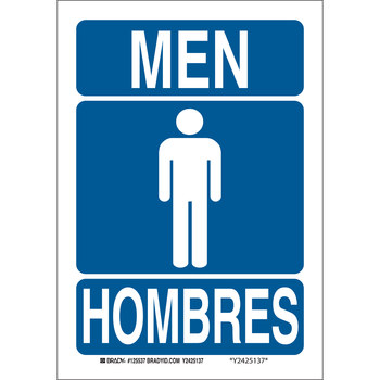 Brady 42535 14\" Width X 10\" Height B-555 Aluminum, Black And Red On White Sign, Header \"Danger\", Legend \"Men Working Above (with Up Arrow