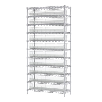 Picture of Akro-Mils AWS143630320SC Akrobin 2000 lb Adjustable Clear Chrome Steel Open Fixed Shelving System (Main product image)