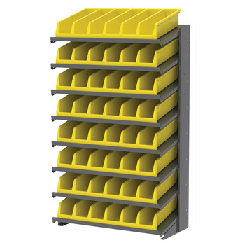 Picture of Akro-Mils APRS18318 APRS 900 lb Yellow Gray Powder Coated Steel 16 ga Single Sided Fixed Rack (Main product image)