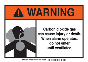 Picture of Brady B-120 Fiberglass Reinforced Polyester Rectangle White English Chemical Warning Sign part number 106029 (Main product image)