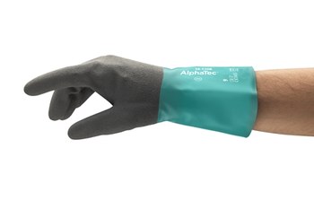 Ansell AlphaTec 58-530B Sea Green/Anthracite Grey 9 Supported Chemical-Resistant Glove - Rough Finish - 13 mil Thick - 58-530B/SZ 9